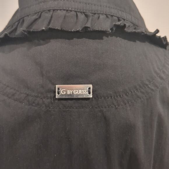 Y2K Vintage G by Guess Black Babydoll Blouse Gothic Whimsigoth Dark Romantic - Picture 7 of 15